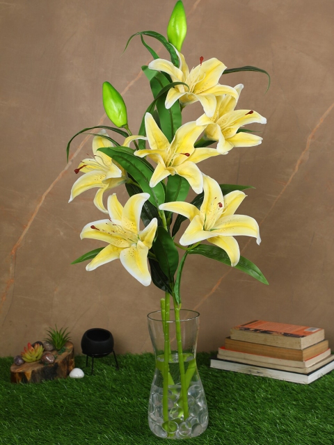 

PolliNation Set Of 2 Yellow Premium Real Touch Artificial Lily Flower
