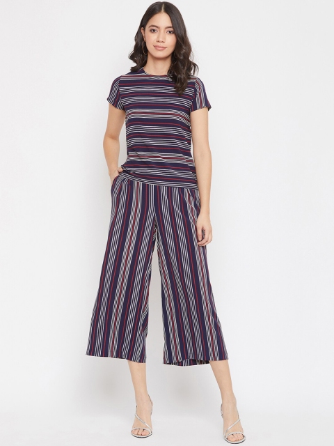 

Crimsoune Club Women Navy Blue & White Co-ordinate Set