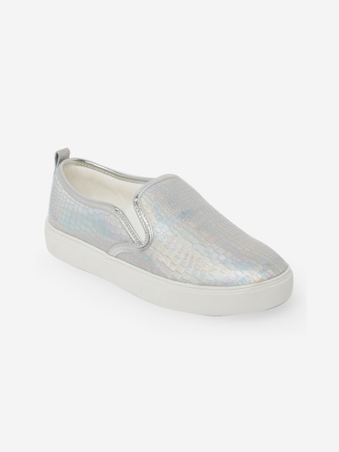 

ALDO Women Silver-Toned Slip-On Sneakers