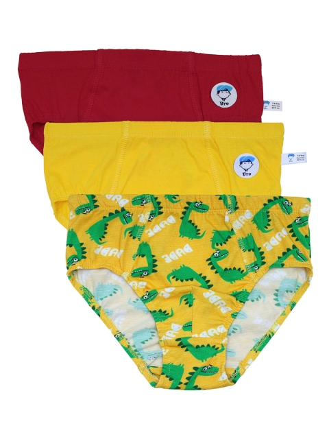 

DChica Boys Pack Of 3 Dinosaur Theme Basic Briefs DCUNSE6285/4-5, Yellow