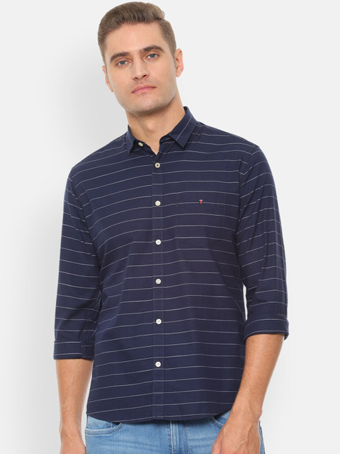 

Louis Philippe Sport Men Navy Blue Slim Fit Striped Casual Shirt