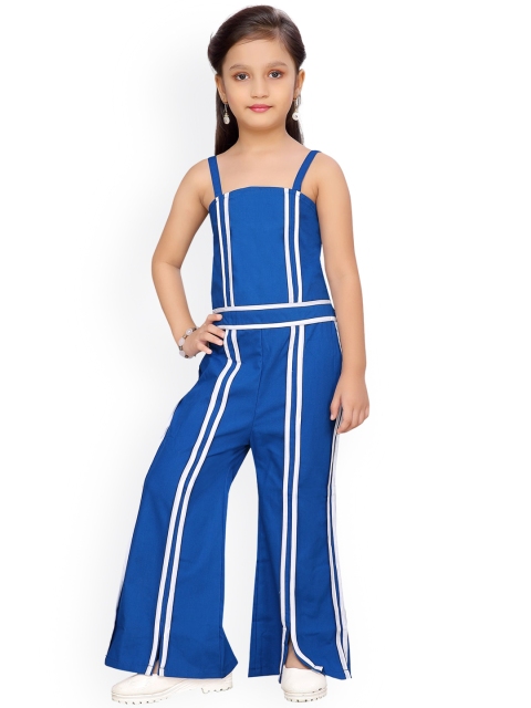 

Aarika Girls Blue & White Striped Basic Jumpsuit