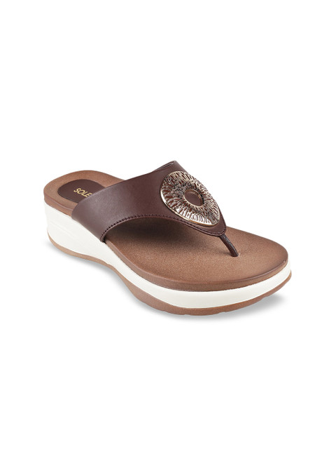 

SOLE HEAD Women Brown Embellished Heels