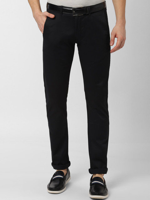 

Peter England Casuals Men Black Skinny Fit Solid Regular Trousers