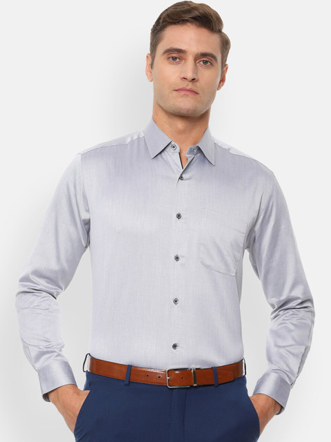 

Luxure by Louis Philippe Men Grey Printed Formal Shirt