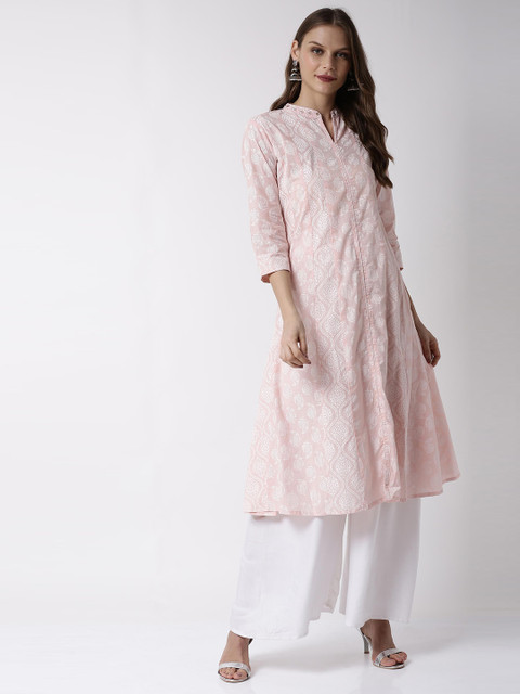 

Soch Women Pink Printed A-Line Kurta