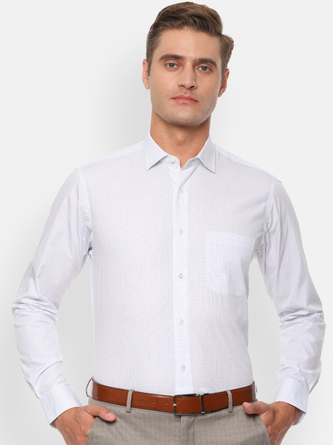 

Van Heusen Men White & Blue Checked Formal Shirt