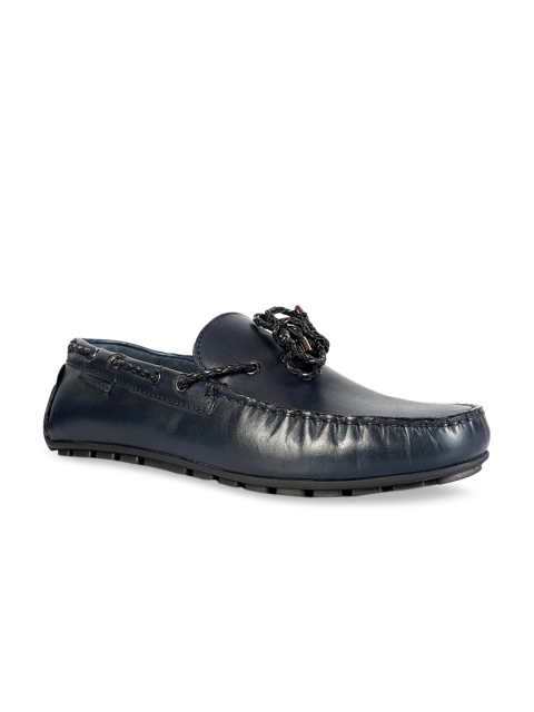 

Kenneth Cole Men Navy Blue Solid Leather Formal Loafers