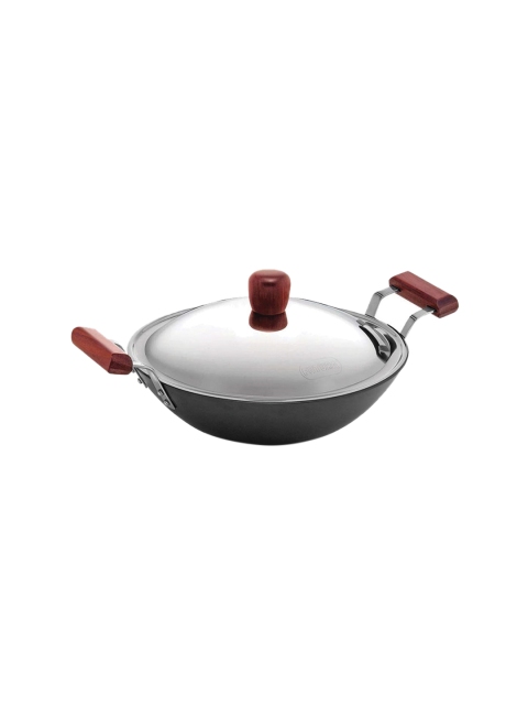 

Hawkins Black & Silver-Toned Futura Nonstick Induction Base 2.5 Ltr Deep-Fry Pan With Lid