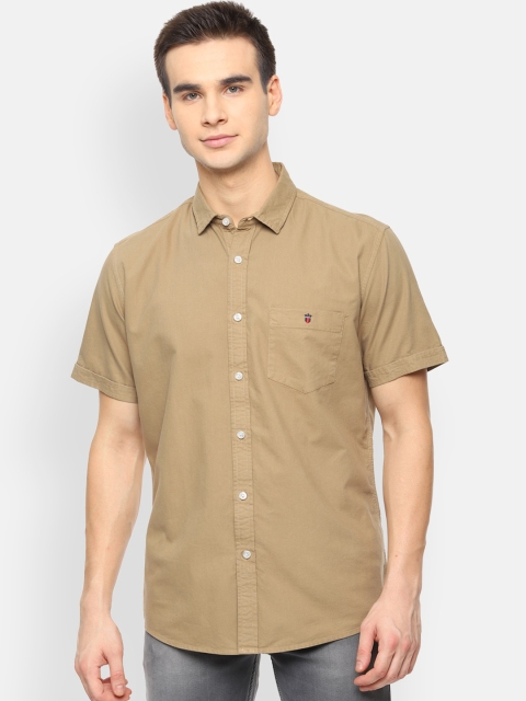 

Louis Philippe Jeans Men Khaki Slim Fit Solid Casual Shirt