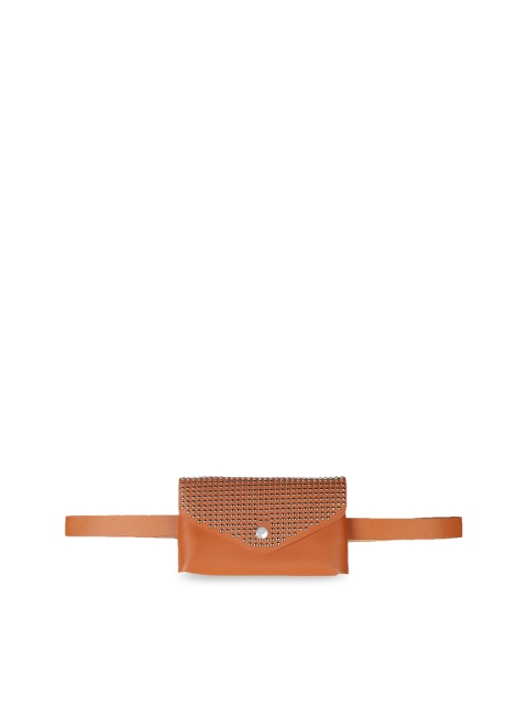 

CRUSSET Women Tan Brown Embellished Waist Pouch