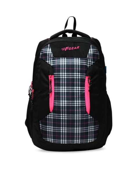 

F Gear Unisex Black & Blue Geometric 36L Laptop Backpack