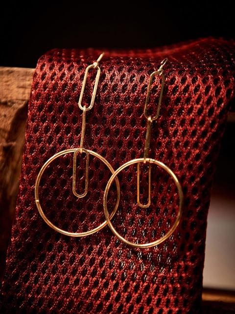 

ZeroKaata Gold-Plated Circular Drop Earrings