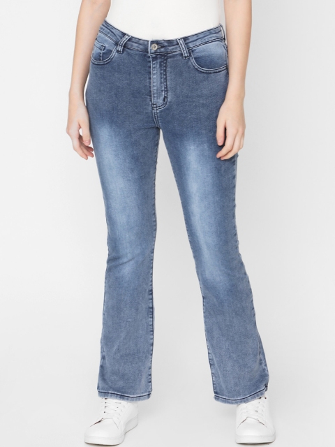 

Deal Jeans Women Blue Flared Mid-Rise Clean Look Jeans