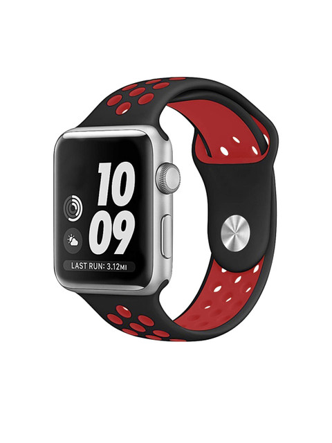 

TREEMODA Unisex Black & Red Apple iWatch Silicon Strap