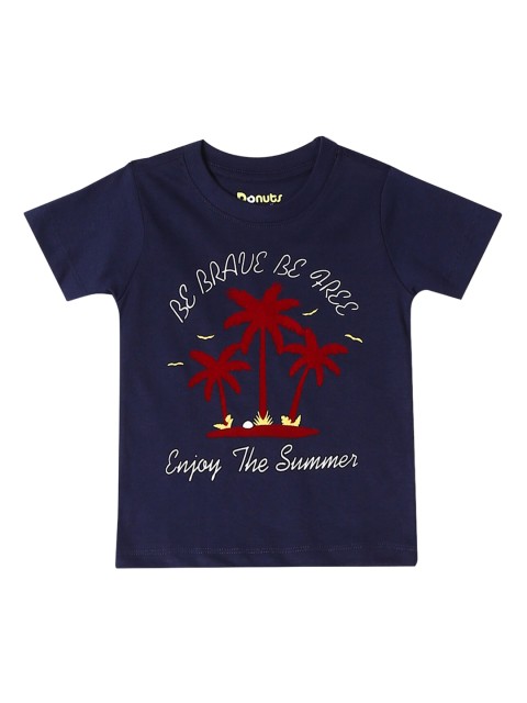 

Donuts Boys Navy Blue Printed Round Neck T-shirt