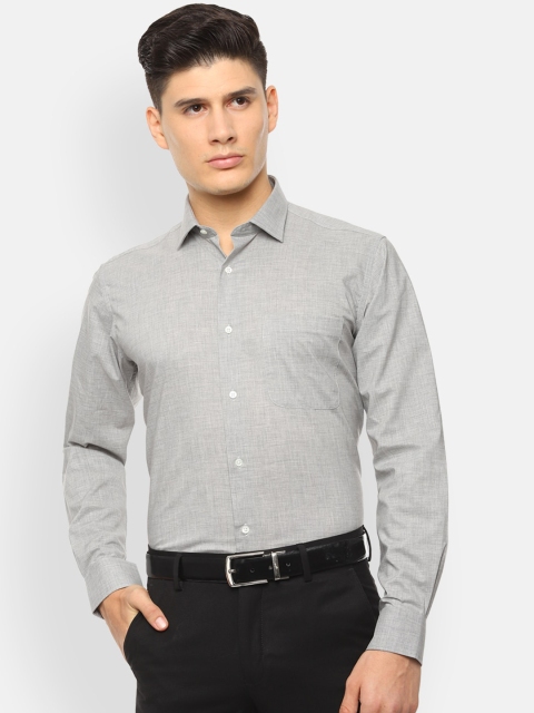 

Van Heusen Men Grey Solid Formal Shirt