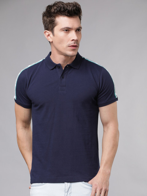 

Ecko Unltd Men Navy Blue Slim Fit Polo Collar T-shirt
