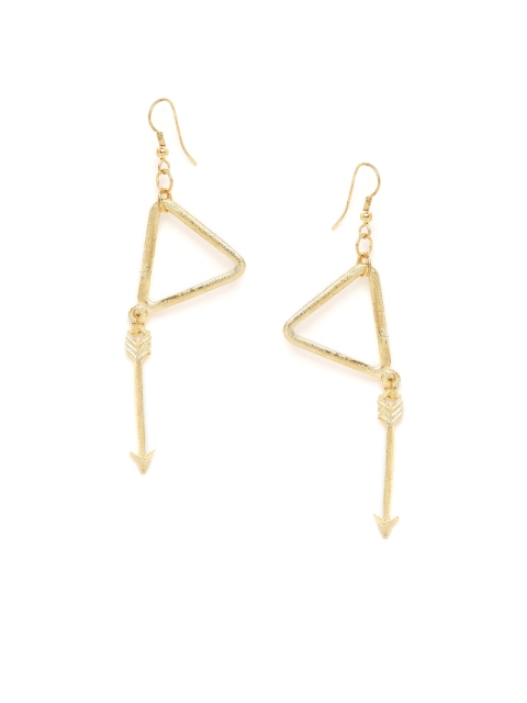 

ZeroKaata Gold-Toned Geometric Drop Earrings