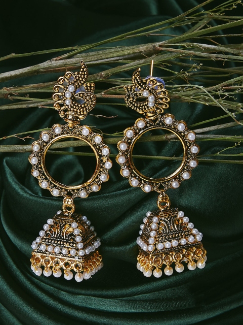 

ZeroKaata Gold-Plated Handcrafted Contemporary Jhumkas