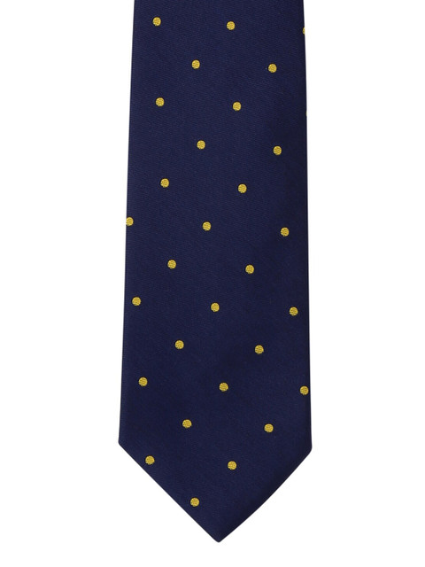 

Blacksmith Navy Blue Polka Dot Printed Broad Tie