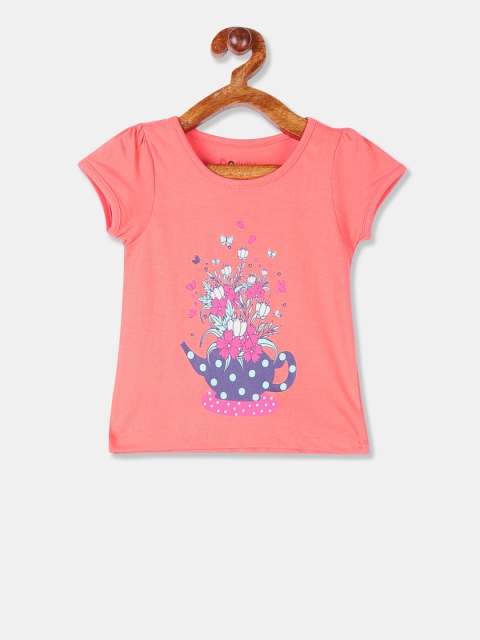 

Donuts Girls Pink Printed Round Neck T-shirt