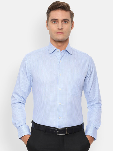 

Luxure by Louis Philippe Men Blue Regular Fit Checked Formal Shirt