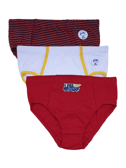 

DChica Boys Pack Of 3 Stripes & Cars Theme Basic Briefs DCUNSE6286/4-5, Red