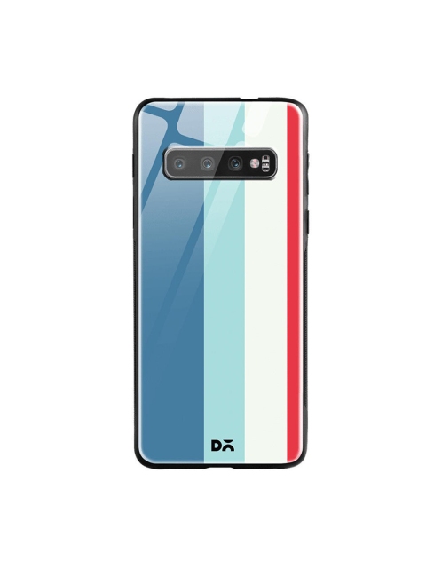 

DailyObjects Blue & White Vertical Samsung Galaxy S10 Shock Absorbent Glass Case