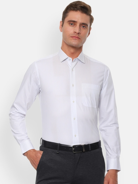 

Van Heusen Men White Regular Fit Striped Formal Shirt