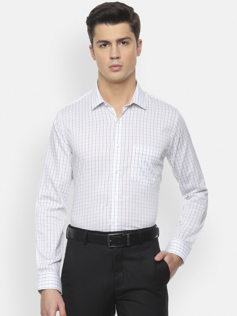 

Van Heusen Men White & Black Slim Fit Checked Formal Shirt