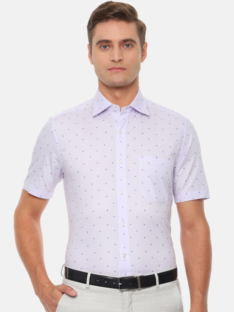 

Louis Philippe Men Purple Printed Formal Shirt