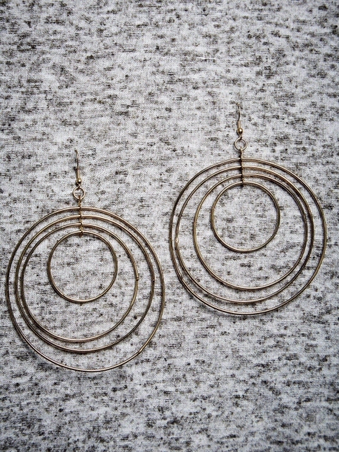

ZeroKaata Gold-Plated Circular Drop Earrings