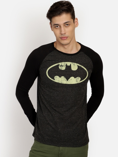 

Free Authority Men Charcoal Grey & Black Batman Printed Round Neck T-shirt