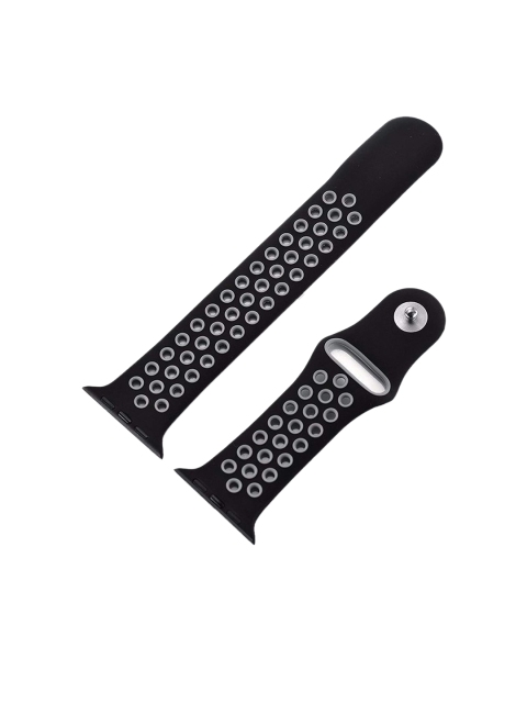 

TREEMODA Unisex Black & Grey Apple iWatch Silicon Strap