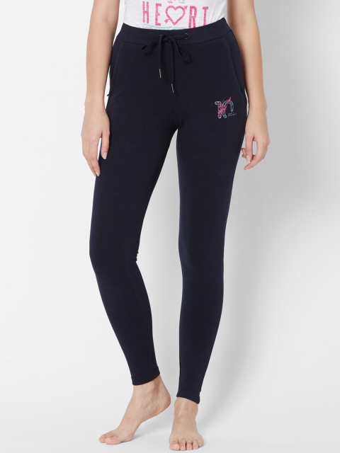 

Sweet Dreams Women Navy Blue Solid Slim-Fit Lounge Pants