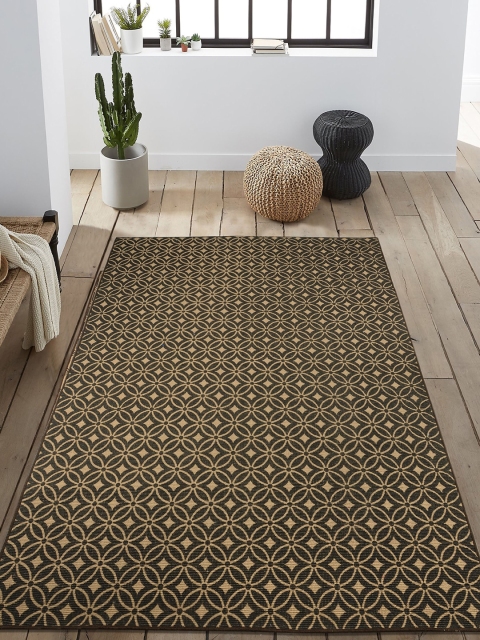 

Saral Home Unisex Beige & Brown Geometric Anti-Skid Carpet