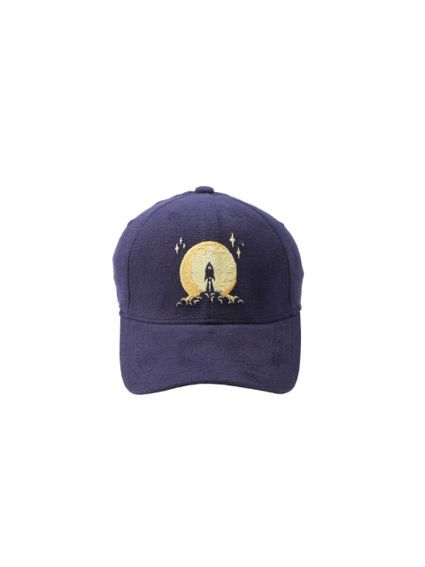 

Cap Shap Unisex Navy Blue & Yellow Embroidered Baseball Cap