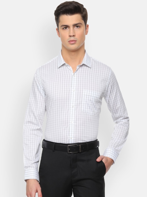 

Van Heusen Men White & Black Slim Fit Checked Formal Shirt