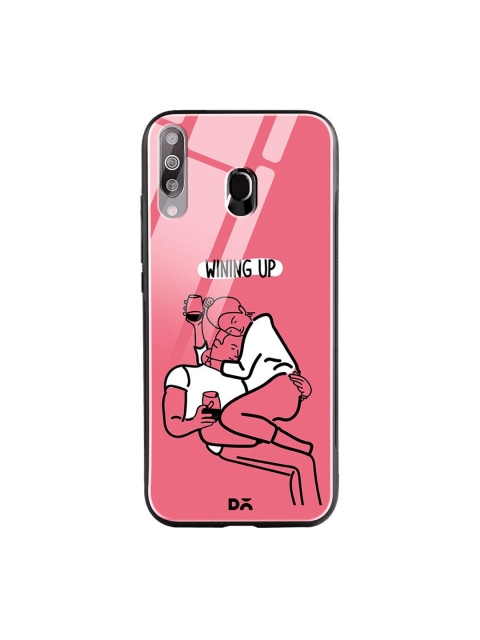 

DailyObjects Pink & White Wining Up Samsung Galaxy M30 Shock Absorbent Glass Case