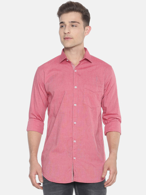 

Campus Sutra Men Pink Classic Regular Fit Solid Casual Shirt