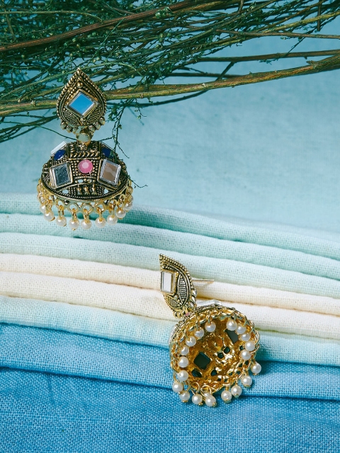 

ZeroKaata Gold-Plated Dome Shaped Drop Earrings