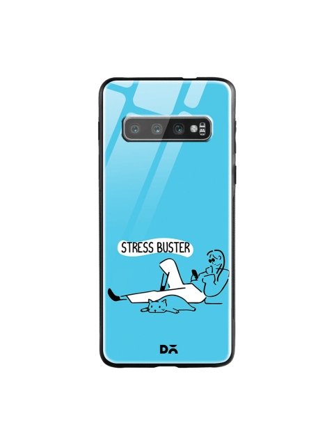 

DailyObjects Blue & White Stress Buster Samsung Galaxy S10 Shock Absorbent Glass Case