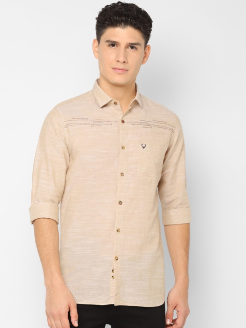

Allen Solly Men Beige Slim Fit Solid Casual Shirt