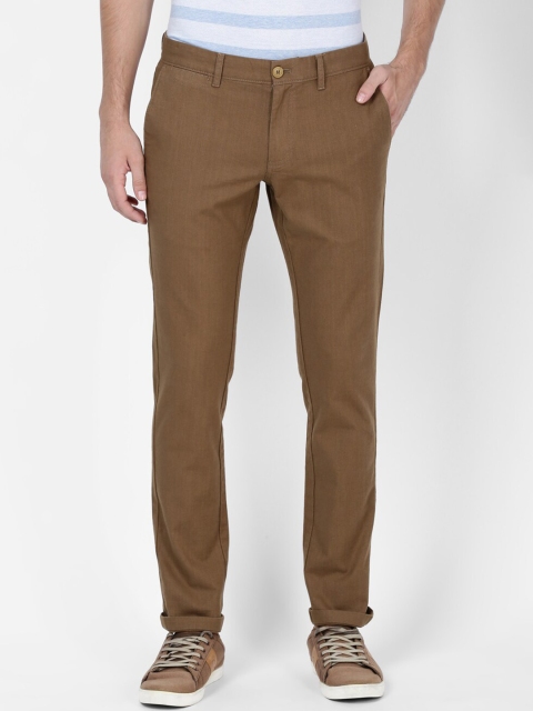 

t-base Men Brown Tapered Fit Solid Chinos