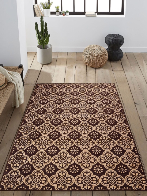 

Saral Home Brown & Beige Floral Anti-Skid Carpet