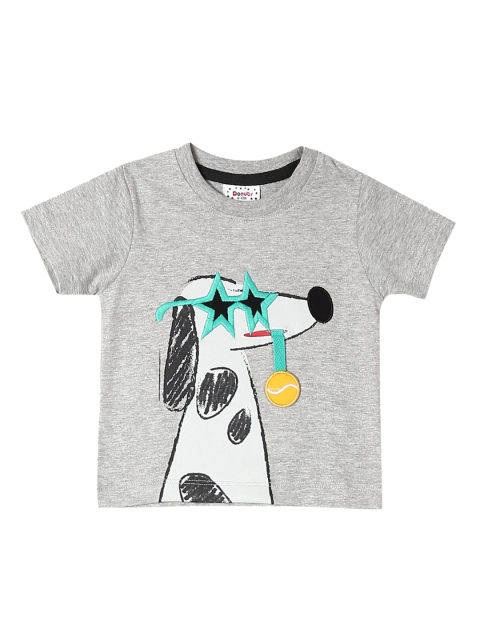 

Donuts Boys Grey Printed Round Neck T-shirt