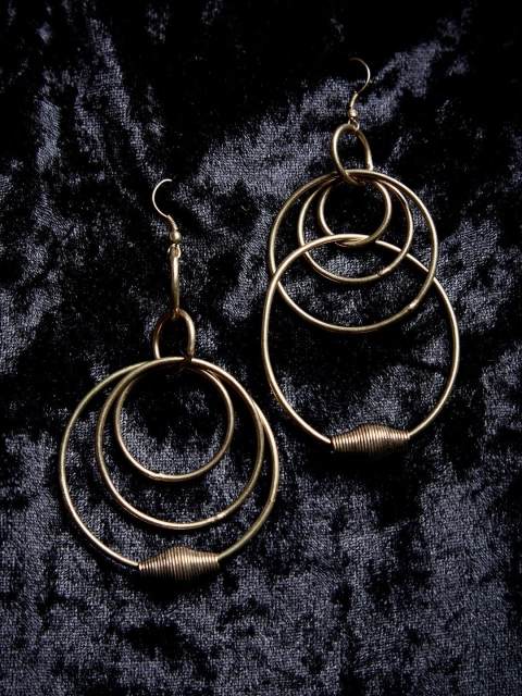 

ZeroKaata Gold-Plated Circular Drop Earrings