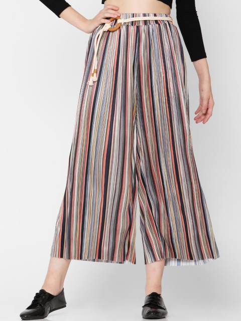 

Deal Jeans Women Pink & Off-White Striped Wide Leg Palazzos