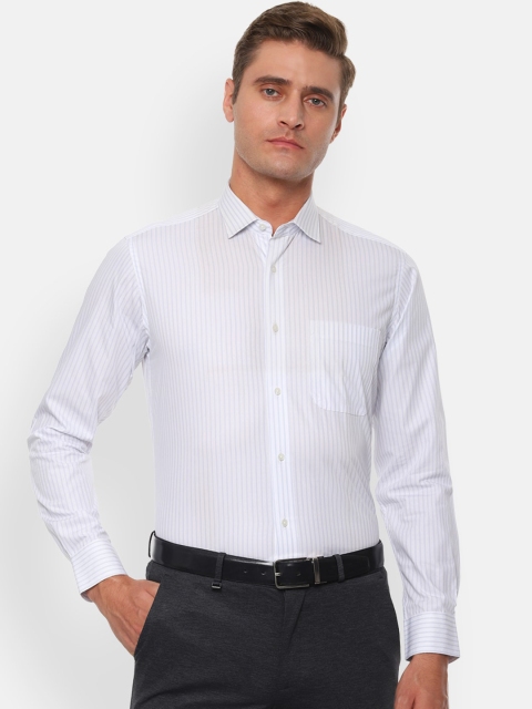 

Van Heusen Men White & Blue Regular Fit Striped Formal Shirt